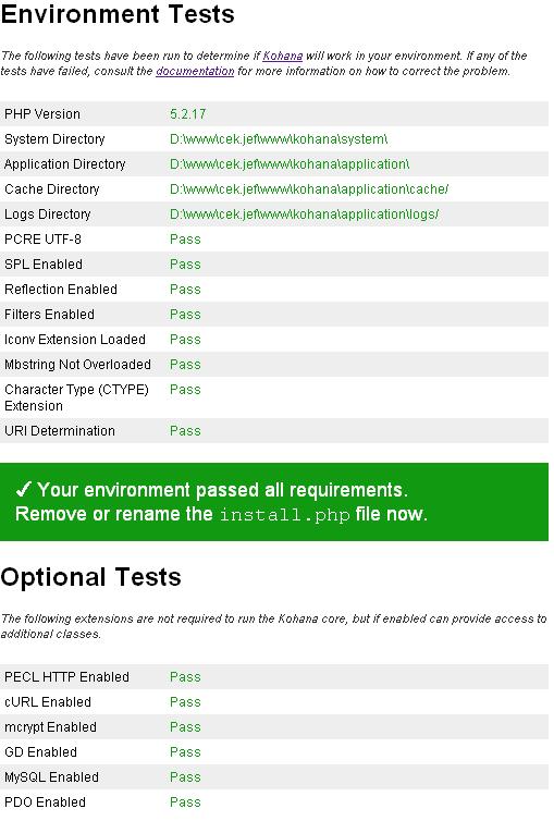 kohana install kohana install